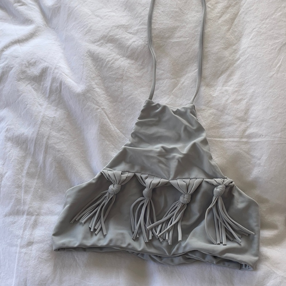 Citrine Swim High neck ruffle bikini top